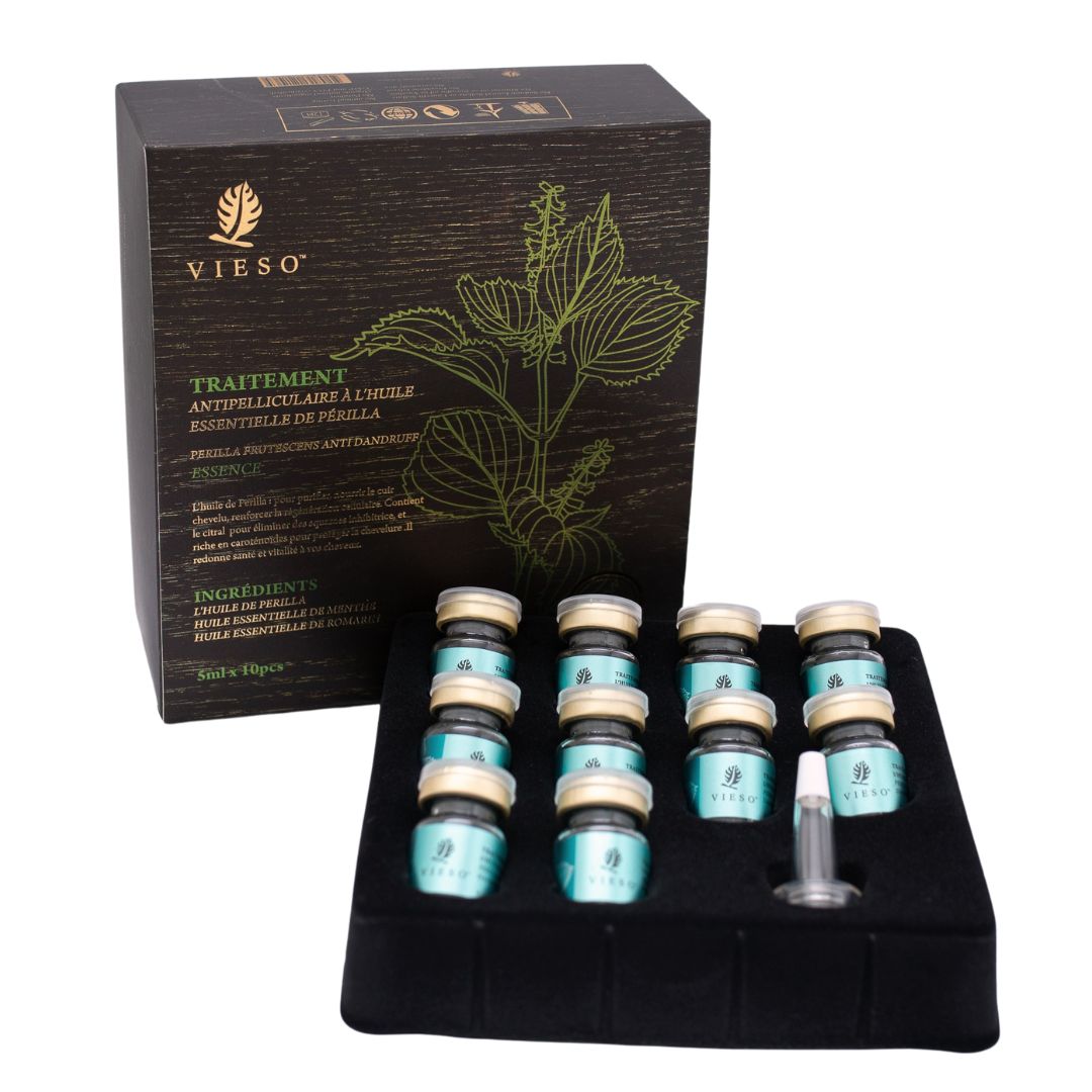 Vieso Perilla Frutescens Anti Dandruff Essence- Hilseilyä ehkäisevä säilöntäaineeton uute hiuspohjalle5ml x10